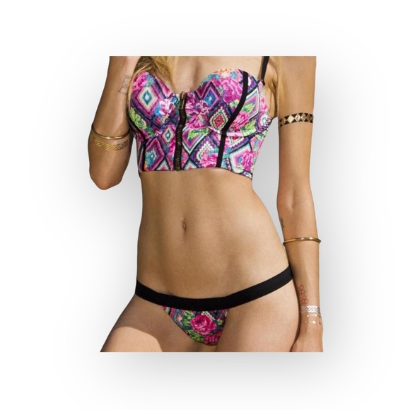 new Beach Bunny ❉ Mixed Pink Print Strawberry Fields ❉ Bikini Bottoms ❉ L XL - Picture 14 of 16